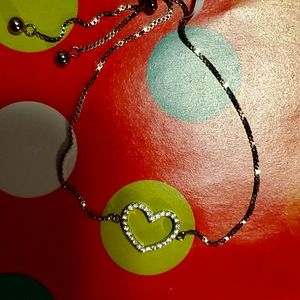 Sterling silver 925 impntd Diamond Heart Bracelet
